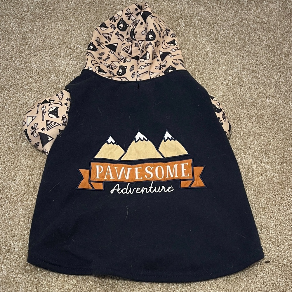 Pawesome Adventure Kids Hoodie - Black and Tan